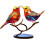 Stained Glass Bird Statue Metal Double-Sided 1 pc 6