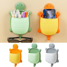 Turtle-shaped wall-mounted storage box with multiple