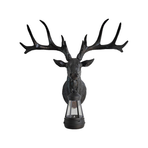 Deer Head Wall Light Resin Indoor Outdoor Decor