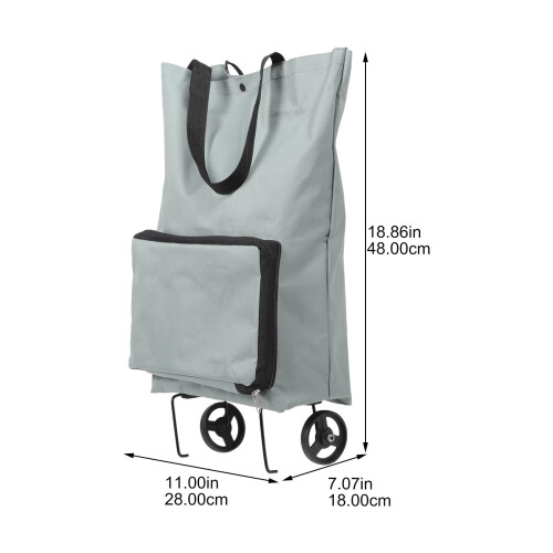 Bärbar matvagn med hjul, hopfällbar, 1-pack 2