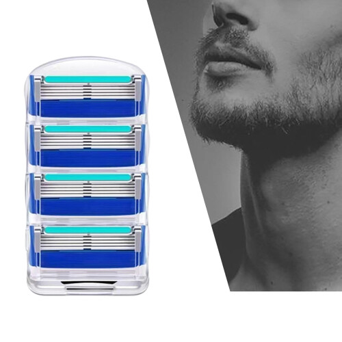Shaver Blade Refills for Men 4-Pack Blue 1