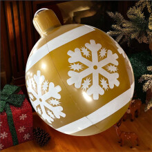 HBASD inflatable Christmas ball gold snowflake 24 inch