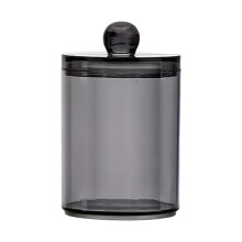 Bathroom Jar Black Plastic Storage Box for Cotton Balls 1