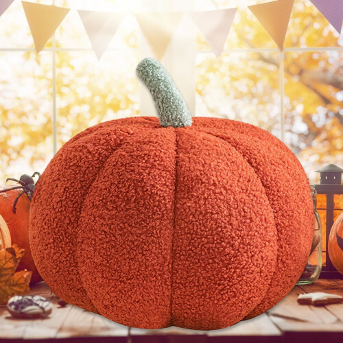 Pumpkin Throw Pillow 3D Halloween Decor Red 20cm