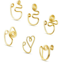 Fake Nose Ring Clip-On Non-Piercing Hoop Jewelry