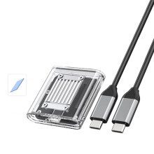 Mini M.2 NVMe SSD Enclosure USB-C 10Gbps Transparent