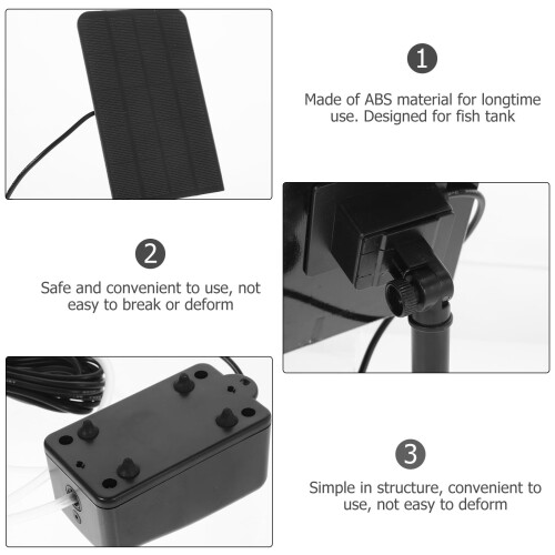 Bomba de ar solar para aquário e lago 5V 1,6W 1