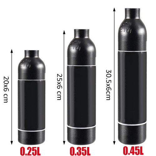 Tanque de ar comprimido de alumínio à prova de explosão, 4500 PSI, 0,35 L 1