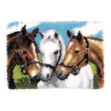 Horse latch hook rug kit handmade craft for adults and kids