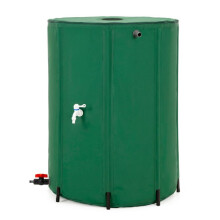 Springos Réservoir pliable – tonneau de récupération d'eau de pluie 500L avec embout de gouttière et robinets