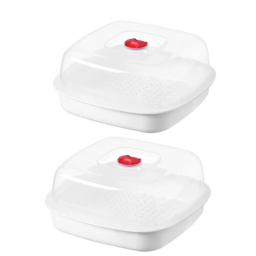 Silicone Steamer Bowl with Lid 2PCS