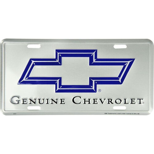 Genuine Chevrolet Embossed Metal auto tag 6 x 12