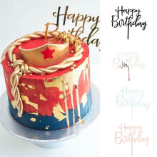 Birthday cake topper flag handmade 1 piece