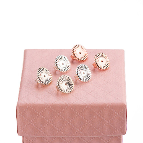 Earring Backs Rose Gold Silver 9 mm 1