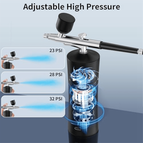 Airbrush-sæt, ledningsfri, genopladelig, 30PSI, sort 1