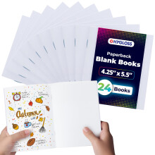 Hygloss Blankobücher - 24er Pack - 4,25" x 5,5" A6 Weiße Taschenbuch Blankobücher für Kinder