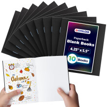 Hygloss Leere Bücher - 10er Pack - 4.25" x 5.5" A6 Schwarze Taschenbuch Bücher für Kinder