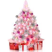 Pink Mini Christmas Tree with LED Lights 2FT