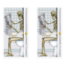 Beistle Skelett Toilettentürabdeckungen, 5 x 30 Zoll, 2 Stück - Gruselige Halloween-Dekoration