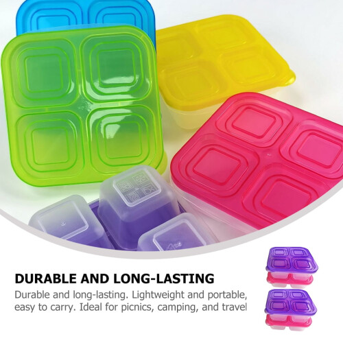 Snack Food Containers with 4 Compartments 4pcs 1