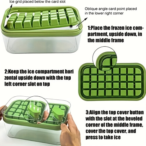 Ice Cube Mold Set with Scoop and Storage Box 12 pcs