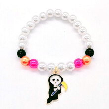 Halloween ghost pumpkin bracelet set for girls black beaded