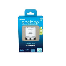 Cargador Panasonic Compact BQ-CC50 +2x eneloop AA para pilas redondas NiMH LR03 (AAA), LR6 (AA)