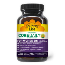 Country Life Core Daily-1 Multivitamin para Mujeres 50+, Apoyo Energético, 60 Tabletas, 2 Meses