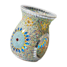 Worallymy mosaic glass oil burner blue yellow