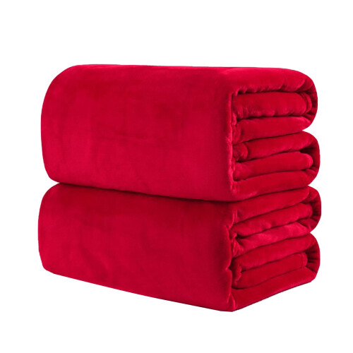 Solid Color Flannel Blanket Coral Velvet 1 Piece