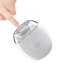 Electric nail clipper for hands and feet, angled blades, ergonomic design for precise manicures/pedicures, white