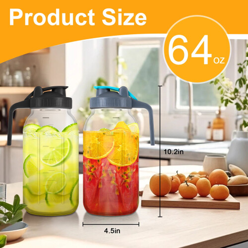 Luniquz vattenkanna i glas, 64 oz, 2-pack 1