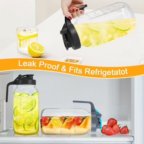 Luniquz vattenkanna i glas, 64 oz, 2-pack 2