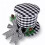 Christmas Tree Topper Fabric Top Hat White Black Plaid 4