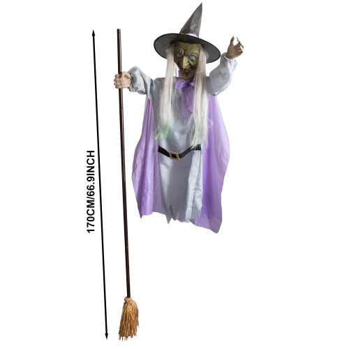 Voice-Controlled Luminous Screaming Witch Halloween Prop 2