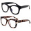 Women's Round Reading Glasses Blue Light Blocking +3.00 2 1