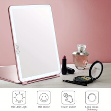 LED Makeup Mirror Portable Folding Tabletop Large