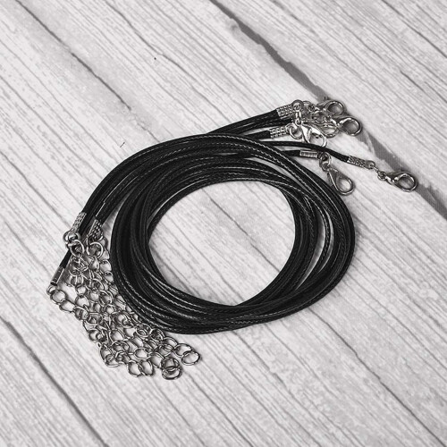 Cordon de collier ciré noir 20 pouces, 20 pièces 1