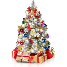 Mini Flocked Christmas Tree with Lights 2FT 100 Tips