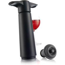 Vacu Vin wine saver pump with vacuum bottle stopper black
