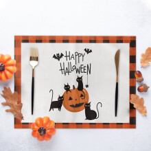 Hmsavn Halloween placemats and tablecloths linen