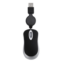 Mini retractable wired mouse ergonomic USB 1pc