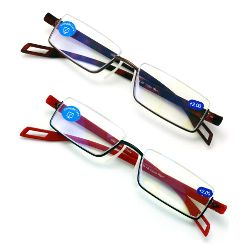 Reading Glasses Featherweight Half Rim +2.00 2 Pairs
