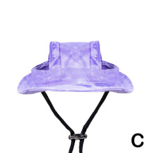 Dog bucket hat with ear holes adjustable