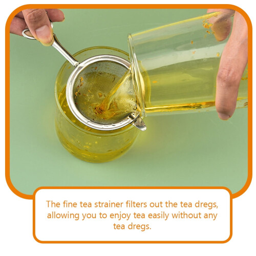Stainless Steel Tea Colander with Handle Fine Mesh 1