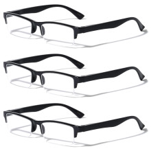 Reading Glasses Rectangular Half Rim +3.00 3 Pairs