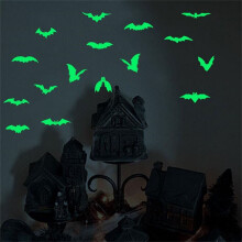 Halloween-dekoration självlysande klistermärke, kreativ avtagbar självlysande dekal för hemväggfönster, kompatibel med Halloween-dekor