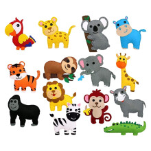 Zoo Felt Animal Sewing Kit Stuffed Plush Ornaments Set 6pcs