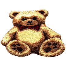 Bear latch hook rug for adults and kids 50x40cm brown