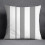 Cotton Linen Pillow Case Gray with White Flower Pattern 1